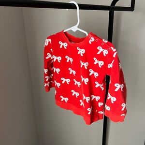 Hanna Andersson Red Sweater with White Accents size 3T